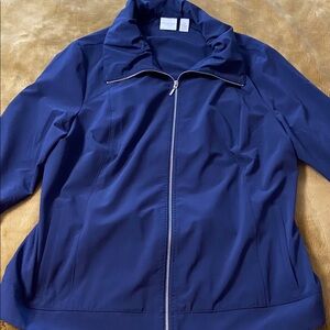 Weekends by Chico’s navy blue zip front jacket